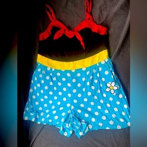 Torrid Disney Minnie Mouse Tie Front Pockets Polka Dots Plus Size Romper size 0